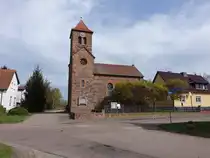 Deutleben, evangelische St. Moritz Kirche, erbaut von 1845 bis 1848 durch August Soller (13.04.2025)