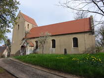 Dalena, evangelische St. Marien Kirche, Saalkirche aus dem 13. Jahrhundert (13.04.2025)