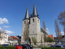 Calbe, evangelische St. Stephani Kirche, erbaut im 15. Jahrhundert (14.04.2025)