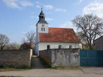 Latdorf, evangelische St. Laurentius Kirche, erbaut 1742 (14.04.2025)