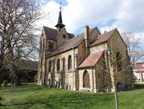 Lbnitz, evangelische St. Andreas Kirche, erbaut 1886 (14.04.2025)