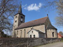 Osmarsleben, evangelische St. Johannis Kirche, erbaut 1893 (14.04.2025)