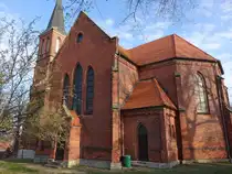 Schackstedt, evangelische St. Kilian Kirche, erbaut von 1883 bis 1884 (14.04.2025)