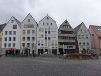 Ulm, Giebelhuser und Brunnen am Marktplatz (01.06.2025)