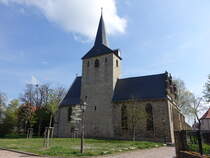 Kroppenstedt, evangelische St. Martin Kirche, erbaut im 15. Jahrhundert (15.04.2025)