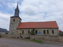 Schneidlingen, evangelische St. Sixti Kirche, erbaut ab 1670, Langhaus erweitert 1711 (15.04.2025)
