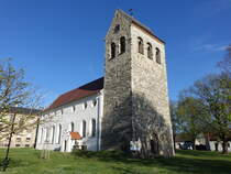 Welsleben, evangelische St. Pankratius Kirche, erbaut ab 1225 (15.04.2025)