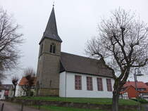 Herrhausen am Harz, evangelische St. Georg Kirche, erbaut von 1651 bis 1652 (17.04.2025)