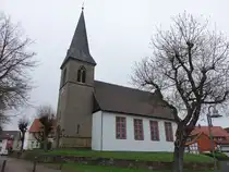 Herrhausen am Harz, evangelische St. Georg Kirche, erbaut von 1651 bis 1652 (17.04.2025)