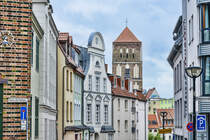 Die Rostocker Nikolaikirche von der Groen Wasserstrae aus gesehen. Aufnahme: 8. Juni 2025.