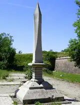 Neubreisach (Neuf-Brisach) im Elsa�, das Denkmal erinnert an den deutsch-franz�sischen Krieg 1870-71, Mai 2025