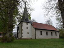 Wehrstedt, evangelische St. Andreas Kirche, erbaut 1720 (18.04.2025)