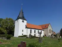 Dingelbe, St. Michael Kirche, verputzter Saalbau aus dem Jahr 1786 (20.04.2025)