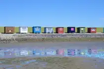 Badeh�user bei Dageb�ll am Nordfriesischen Wattenmeer. Aufnahme: 1. Juli 2025.