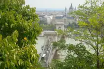 Sz�chenyi Kettenbr�cke und die Donau / Budapest, Ungarn / 28.08.2019