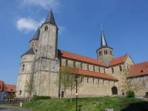 Hildesheim, Basilika St. Godehard, erbaut von 1133 bis 1172, ehemalige Benediktinerabteikirche (20.04.2025)