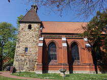 Kemme, evangelische St. Georg Kirche, neugotischer Backsteinbau, erbaut von 1891 bis 1892 durch den Architekten Werner Schtig (20.04.2025)
