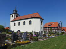 Whle, Pfarrkirche St. Cosmas und Damian, erbaut von 1717 bis 1719 (20.04.2025)