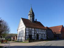 Wohlenhausen, evangelische Fachwerkkapelle von 1820 (20.04.2025)