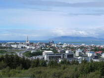 Blick ber Reykjavik, der Hauptstadt Islands am 01.07.2013.