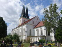 Gda, evangelische Stiftskirche St. Peter und Paul, sptgotische Hallenkirche, erbaut von 1505 bis 1517 (06.06.2025)