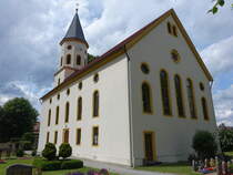 Lomnitz, evangelische Kirche, erbaut von 1840 bis 1841 durch den Baumeister Christian Gottlieb Ziller (07.06.2025)