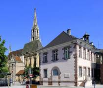 Thann, Blick auf das Rathaus und das Mnster, Mai 2025