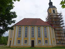 Oling, evangelische Kirche, frhklassizistische Saalkirche, erbaut von 1801 bis 1805 (07.06.2025)