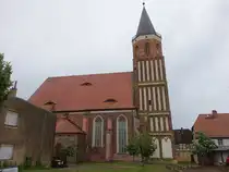 Calau, evangelische Stadtkirche, sp�tgotischer Backsteinbau, erbaut im 13. Jahrhundert (08.06.2025)
