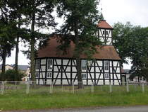 Duben, evangelische Kirche, Fachwerkkirche erbaut 1684 (09.06.2025)