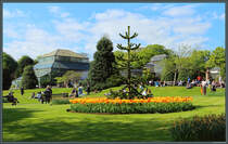 Am 07.05.2025 lockt das sommerlich-warme Wetter viele Besucher in den Botanischen Garten von Glasgow. 
