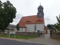 W�rschnitz, evangelische Kirche, Saalkirche mit Dachreiter, erbaut im 18. Jahrhundert (10.06.2025)