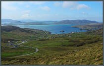 Blick vom Berg Heaval auf Castlebay, Hauptort der Insel Barra. (10.05.2025)