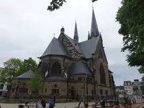 Detmold, evangelische Christuskirche, neugotisch erbaut von 1905 bis 1907 am Kaiser Wilhelm Platz, Architekt Otto Kuhlmann (15.06.2025)
