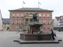 Detmold, Donopbrunnen und Rathaus am Marktplatz (15.06.2025)
