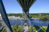 Die Rendsburger Hochbrcke von der Windeltreppe sdlich des Nord-Ostsee-Kanals aus gesehen. Aufnahme: 17. August 2025.