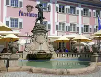 Donaueschingen, der Dianabrunnen, erschaffen 1904 vom Bildhauer Wilhelm Sauer, Aug.2025