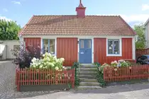 Holzhaus in Besv�rvsgatan in Oskarshamn (Sm�land, Schweden). Aufnahme: 23. August 2025.