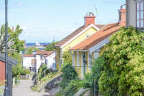 Besvrvsgatan in Oskarshamn (Smland, Schweden). Aufnahme: 23. August 2025.