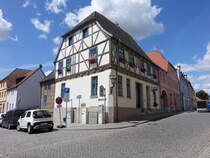 Bad Belzig, historisches Fachwerkhaus in der Baderstrae (04.07.2025)