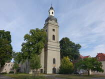 Genthin, evangelische St. Trinitatis Kirche, erbaut von 1707 bis 1722 durch den Architekten Georg Preuer (04.07.2025)