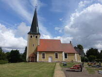 Grningen, evangelische Kirche, erbaut 1517, Kirchturm errichtet 1753, barocker Umbau von 1734 bis 1736 (08.07.2025)