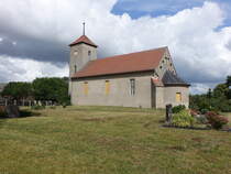 Mtzlitz, evangelische Kirche, verputzte Saalkirche von 1828 (08.07.2025)