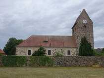 Demker, evangelische Kirche, erbaut im 13. Jahrhundert (09.07.2025)