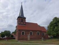 Jerchel, evangelische Kirche, Backsteinbau erbaut um 1200 (09.07.2025)
