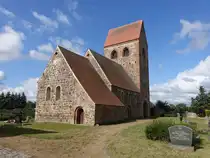 Polkau, evangelische Kirche, Feldsteinkirche aus dem 12. Jahrhundert (09.07.2025)