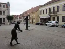 Tangem�nde, Grete Minde Denkmal in der Kirchstra�e (09.07.2025)