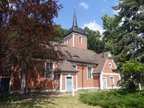 Falkenrehde, evangelische Kirche, erbaut 1750, verputzter Saalbau, Kirchturm erbaut 1910 (10.07.2025)