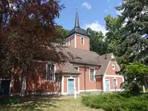 Falkenrehde, evangelische Kirche, erbaut 1750, verputzter Saalbau, Kirchturm erbaut 1910 (10.07.2025)