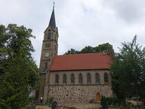 Glindow, evangelische Kirche, erbaut von 1852 bis 1853 nach Plnen von August Stler (10.07.2025)